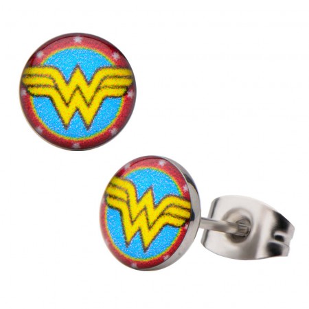 Wonder Woman Round Stud Earrings