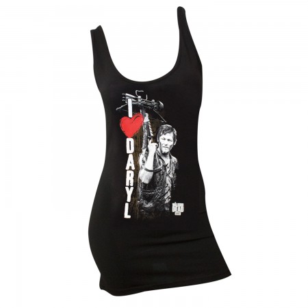 Walking Dead Black I Heart Daryl Women's Tank Top