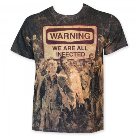 Walking Dead Men's Warning We Are All Infected Sublimated T-Shirt