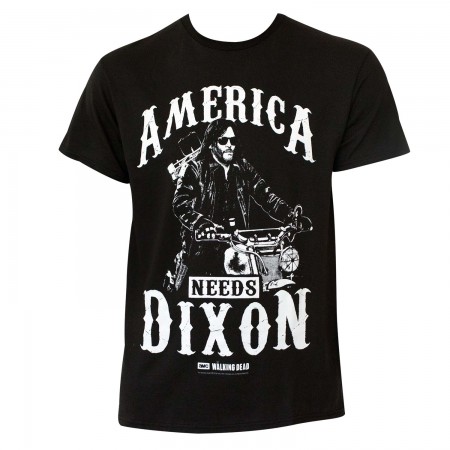 Walking Dead Men's Black America Needs Dixon T-Shirt