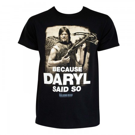 Walking Dead Men's Black Daryl Said So T-Shirt