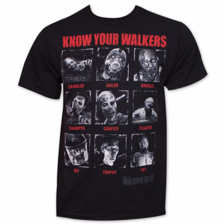 The Walking Dead Know Your Walkers T-Shirt - Black