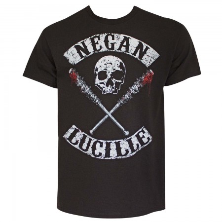 Walking Dead Negan And Lucille Crossed Men's Black T-Shirt