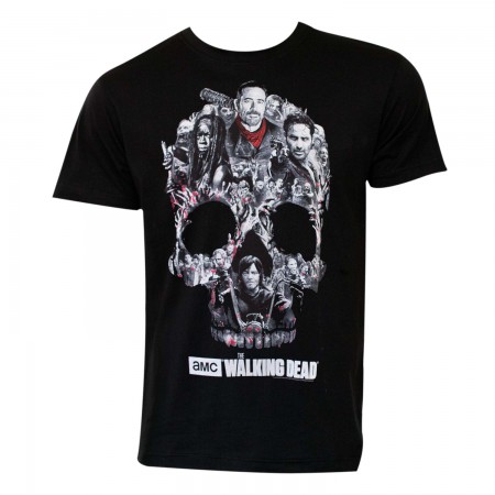 Walking Dead Men's Black Skull Logo T-Shirt