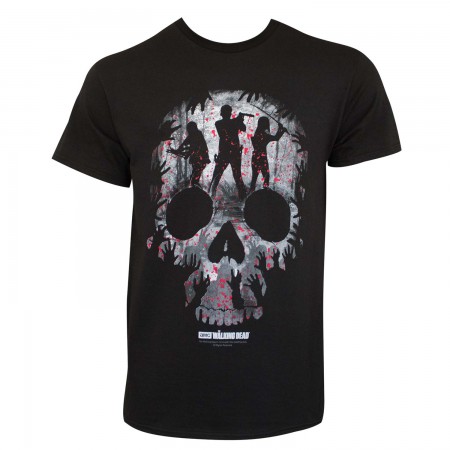 Walking Dead Men's Black Skull Logo T-Shirt
