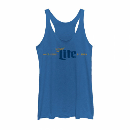 Miller Lite Beer Women’s Blue Fitted Tank Top