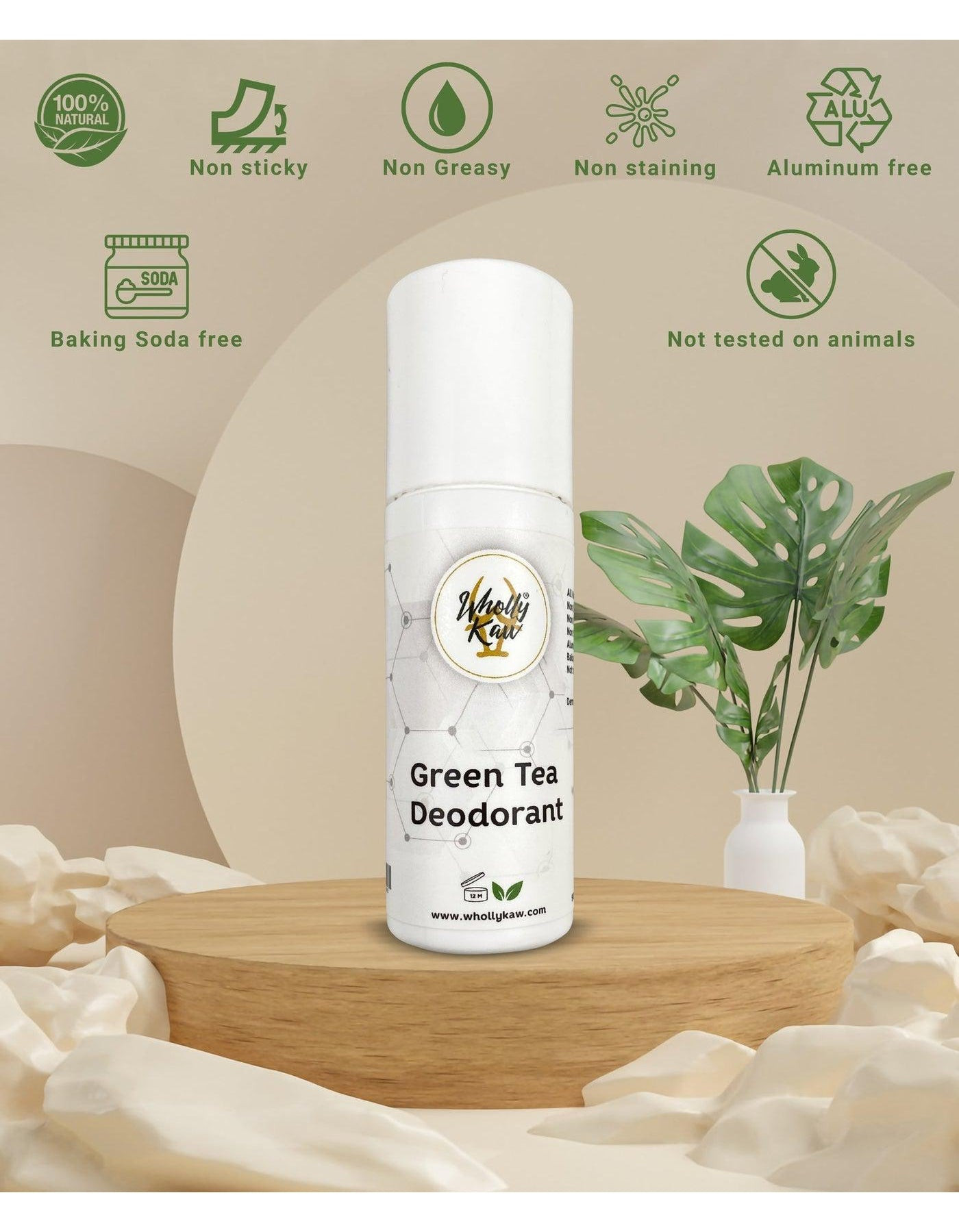 Product image 0 for Wholly Kaw Deodorant Stick, Green Tea