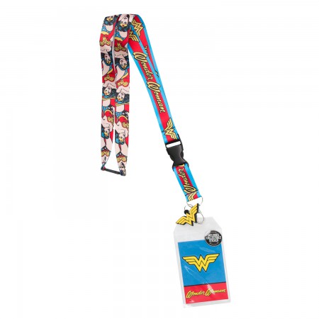 Wonder Woman Comic Block Logo Lanyard