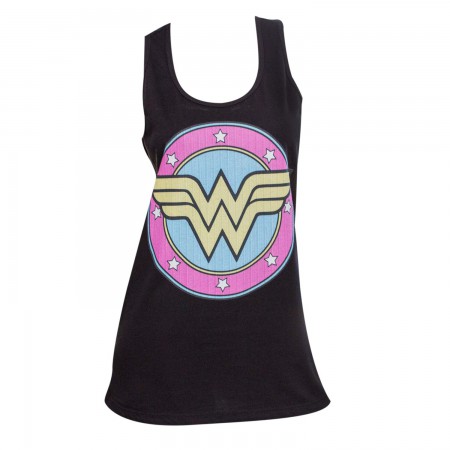 Wonder Women Comic Logo Black Tank