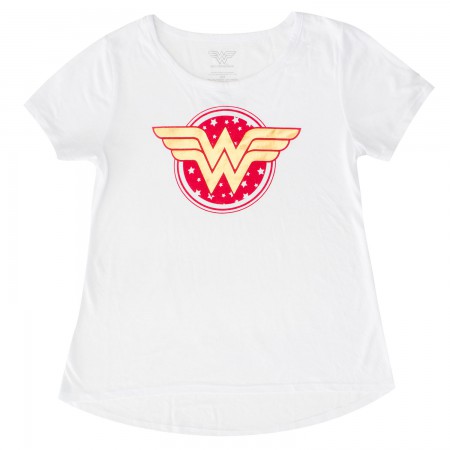 Wonder Woman Youth Girls White Circle Logo T-Shirt