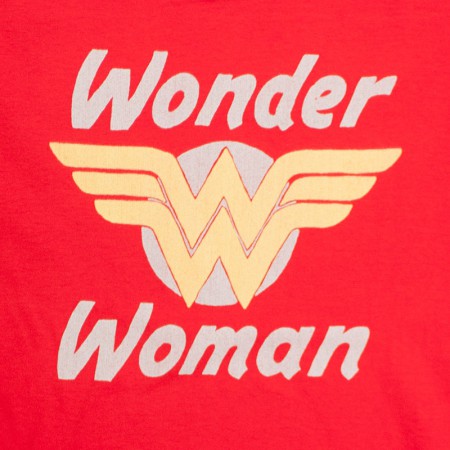 Wonder Woman Red Junior's Golden Logo Tee Shirt