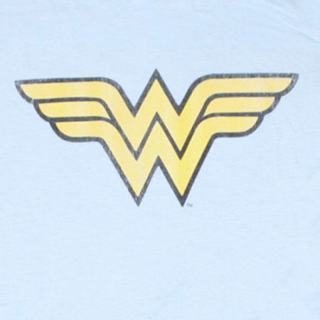 Wonder Woman WW Logo Juniors Light Blue Graphic T Shirt