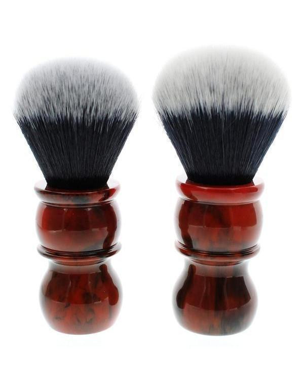 Product image 1 for Yaqi Red Marble Handle Tuxedo Synthetic Shaving Brushes