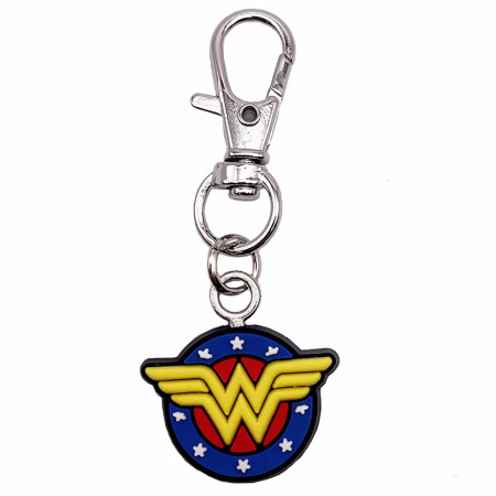 Wonder Woman Shield Logo Rubber Keychain