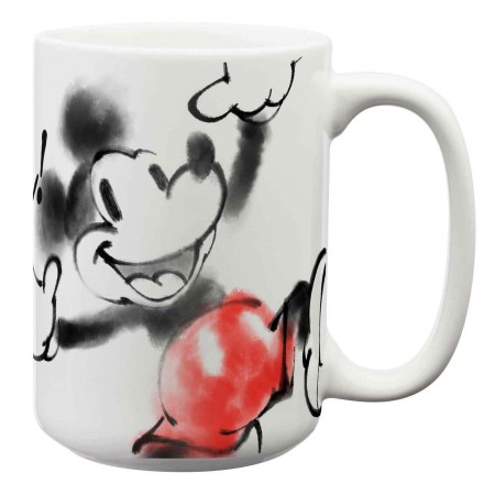 Mickey Mouse White Spray Paint Mug