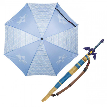 Legend Of Zelda Triforce Sword Blue Umbrella