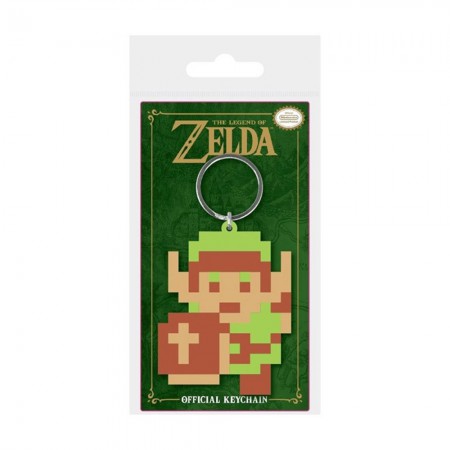 Nintendo Legend Of Zelda Pixel Link Rubber Keychain