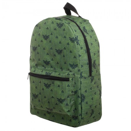 The Legend Of Zelda Triforce Pattern Green Backpack