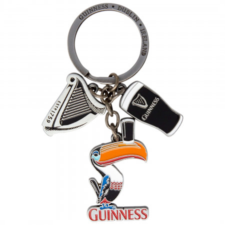 Guinness Retro Toucan and Charms Keychain