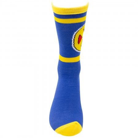 X-Men Yellow and Blue Symbol Crew Socks