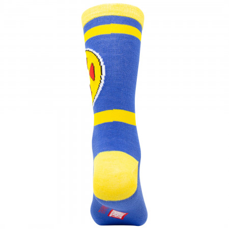 X-Men Yellow and Blue Symbol Crew Socks