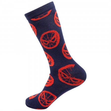 Spider-Man Swinging Black and Red Socks 2-Pair Pack