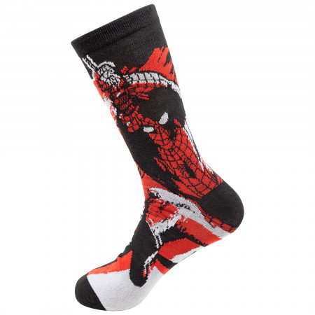 Spider-Man Swinging Black and Red Socks 2-Pair Pack