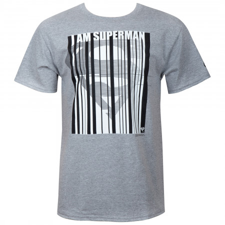 Superman Barcode Men's Grey T-Shirt