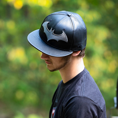 Batman Black Leather New Era 59Fifty Fitted Hat