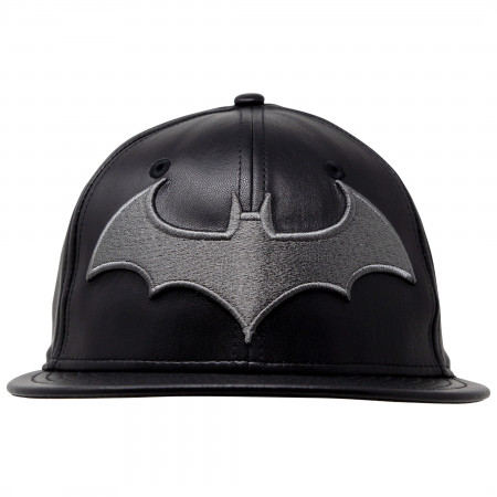 Batman Black Leather New Era 59Fifty Fitted Hat