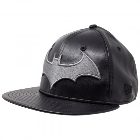 Batman Black Leather New Era 59Fifty Fitted Hat