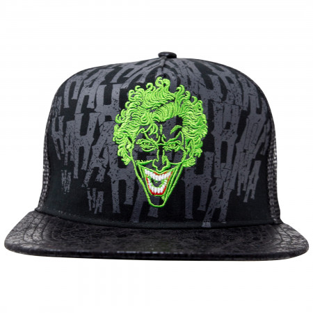 The Joker DC Comics Flat Bill Adjustable Black Snapback Hat