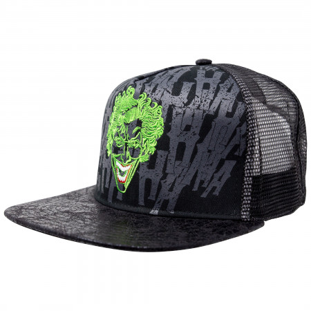 The Joker DC Comics Flat Bill Adjustable Black Snapback Hat