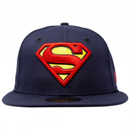Superman Classic Symbol on Navy New Era 59Fifty Fitted Hat