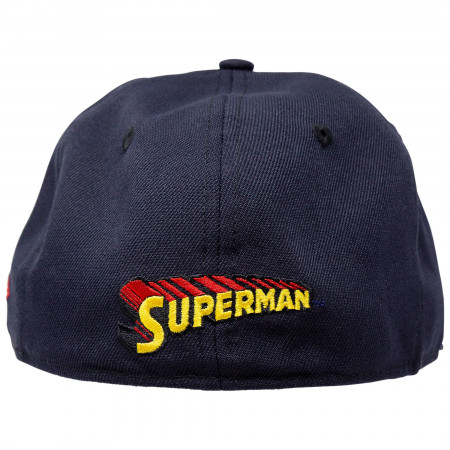 Superman Classic Symbol on Navy New Era 59Fifty Fitted Hat