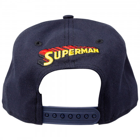 Superman Classic Symbol on Navy New Era 9Fifty Adjustable Hat