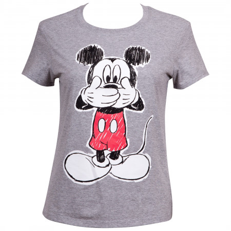 Mickey Mouse Oops Juniors Fitted T-Shirt