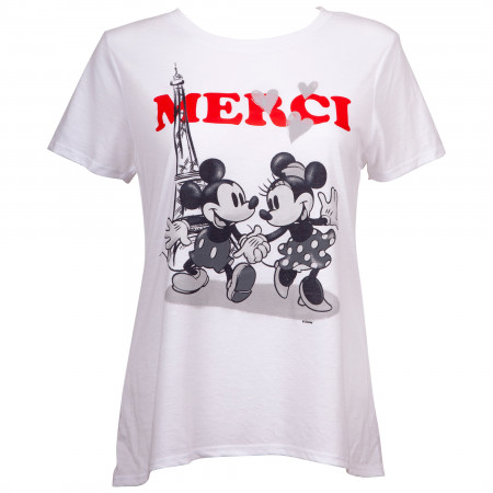 Mickey and Minnie Paris Juniors Fitted T-Shirt