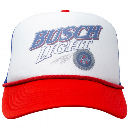 Busch Light Beer Logo Red, White, and Blue Adjustable Snapback Mesh Trucker Hat