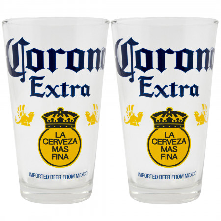 Corona Extra Color Block 2-Piece Pub Pint Glass Set