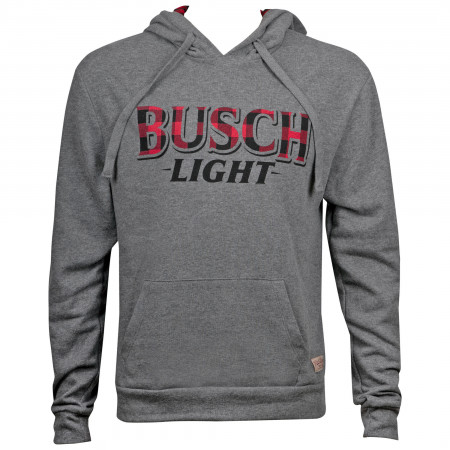 Busch Light Men's Grey Flannel Logo Hoodie