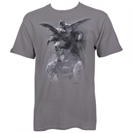 Batman Grey Hush Paint by Jim Lee T-Shirt