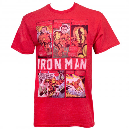 Iron Man Comic Panels Red T-Shirt
