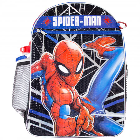 Spider-Man Backpack, Lunch Bag, Water Bottle 5-Piece Combo Set