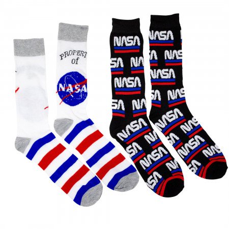 NASA Property Of 2-Pack Men Crew Socks