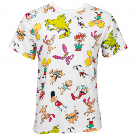 Nicktoons All Over White T-Shirt