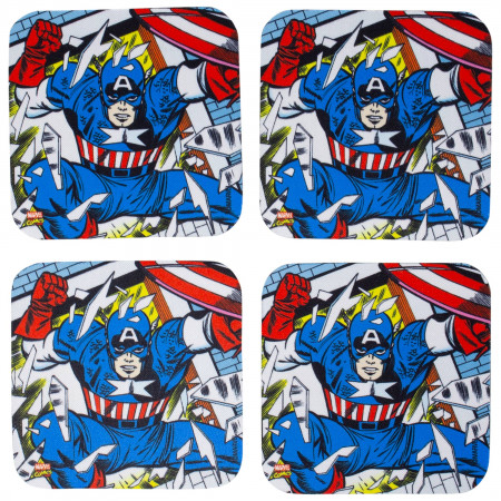 Marvel Captain America 4-Piece Neoprene Coaster Set