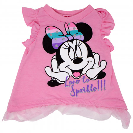 Minnie Mouse Love to Sparkle Baby Toddler Girls Shirt and Shorts Set