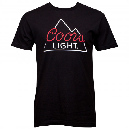 Coors Light Neon Sign Black T-Shirt