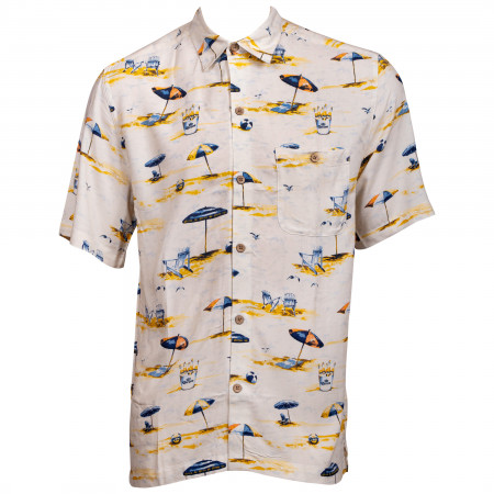 Corona Bucket Beach Button Up Hawaiian Shirt